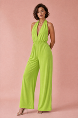 Combinación con cuello halter y espalda descubierta