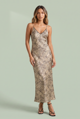 Vestido lencería leopardo espalda abierta