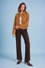 Chaqueta amplia efecto gamuza