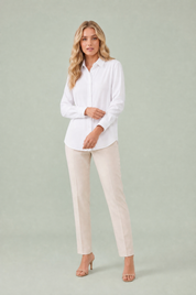 Chemise fluide à col rabattu | Variante Blanc | Lounelle Paris