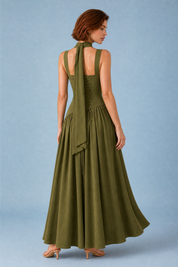 Robe longue col halter à lacets | Vue de dos | Lounelle Paris