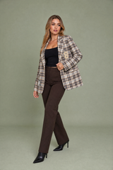 Blazer marrón a cuadros