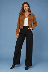 Chaqueta marrón corta de pana