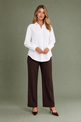 Camisa fluida con cuello camisero
