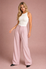 Pantalón ancho a rayas de tiro alto
