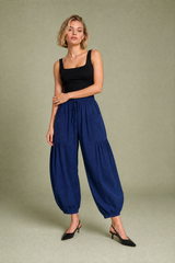 Pantalón ancho de talle alto plisado