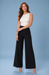 Pantalón fluido ancho de tiro alto