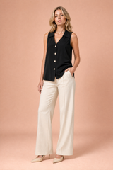 Blusa sin mangas con escote en V