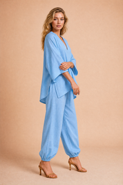 Ensemble fluide col V | Vue de profil | Lounelle Paris