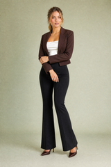 Pantalón talle alto micro acampanado