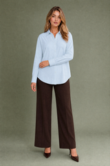 Camisa fluida con cuello camisero