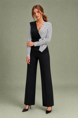 Blusa cuello V efecto cruzado