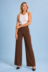 Pantalón ancho de cintura alta fluido