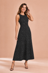 Vestido largo de lunares espalda descubierta