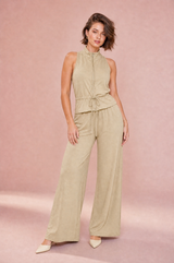 Conjunto sin mangas cuello alto