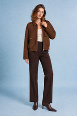 Chaqueta amplia efecto gamuza