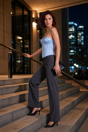 Bustier corset décolleté cœur laçage dos | Variante Bleu - Lifestyle | Lounelle Paris