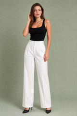 Pantalón sastre blanco de talle alto