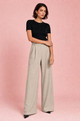 Pantalón talle alto piernas anchas