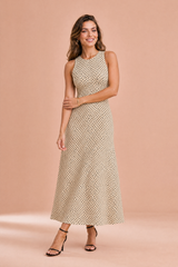 Vestido largo de lunares espalda descubierta