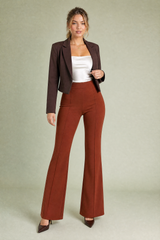 Pantalón talle alto micro acampanado