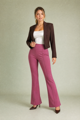 Pantalón talle alto micro acampanado