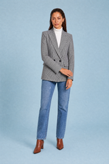 Blazer ajustado de pata de gallo