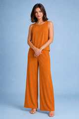 Conjunto fluido de pantalón ancho