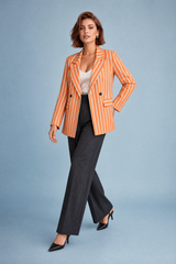 Blazer naranja rayado corte amplio