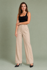 Pantalón sastre blanco de talle alto