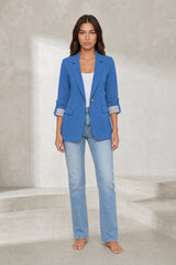 Blazer ajustado de mangas tres cuartos