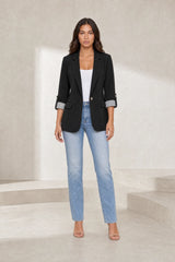 Blazer ajustado de mangas tres cuartos