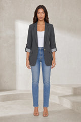 Blazer ajusté manches trois-quarts
