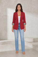 Blazer ajustado de mangas tres cuartos