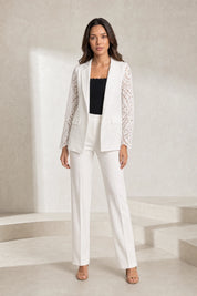 Blazer blanc ajouré mi-long | Lounelle Paris