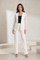 Blazer blanc ajouré mi-long