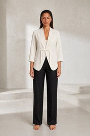 Blazer blanc cassé col châle | Lounelle Paris