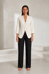Blazer blanc cassé col châle
