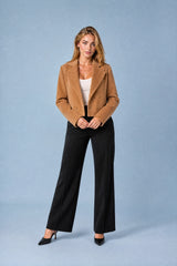 Blazer largo holgado de doble botonadura