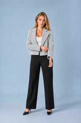 Blazer largo holgado de doble botonadura