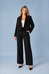 Blazer largo holgado de doble botonadura