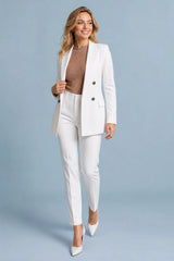 Blazer semilargo de doble botonadura