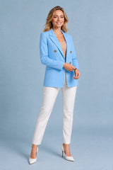 Blazer semilargo de doble botonadura