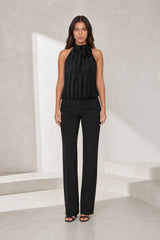 Body noir col montant dos nu