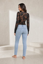 Body noir dentelle manches longues | Lounelle Paris