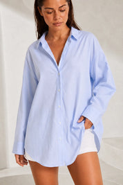 Chemise ample bleue à rayures | Lounelle Paris