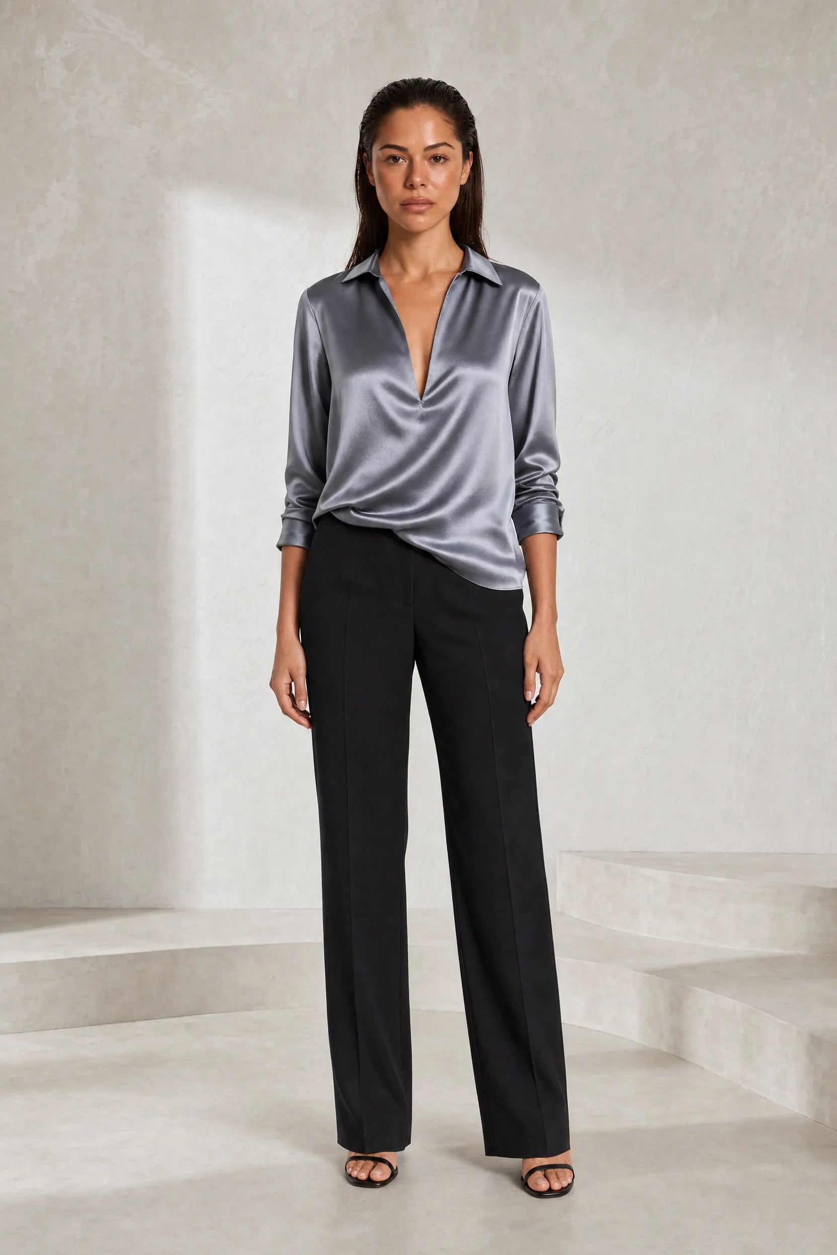 Chemise fluide col V | Lounelle Paris