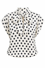 Chemisier à pois col lavallière | Lounelle Paris