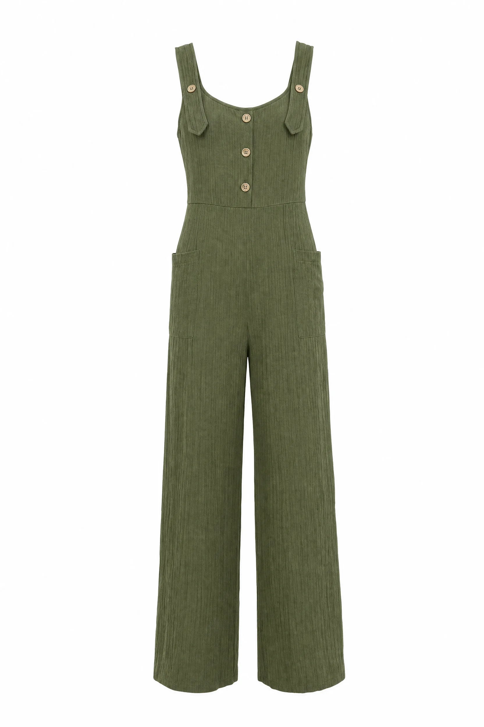 Combinaison ample vert militaire dos nu | Lounelle Paris