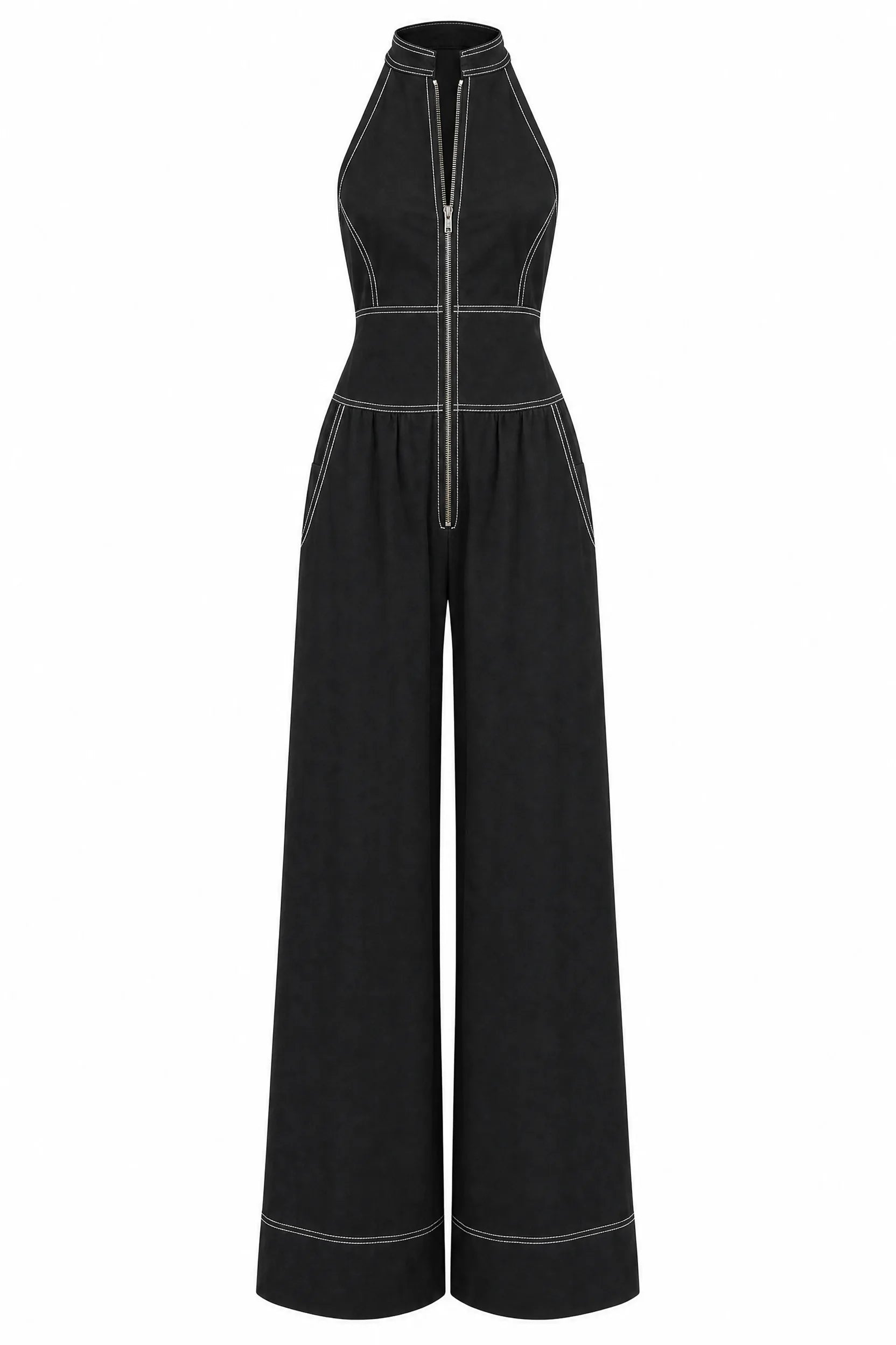 Combinaison noire sans manches col montant | Lounelle Paris